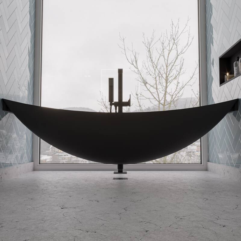 ALFI brand HammockTub1-BM 79" Acrylic Wall Mounted Hammock Tub