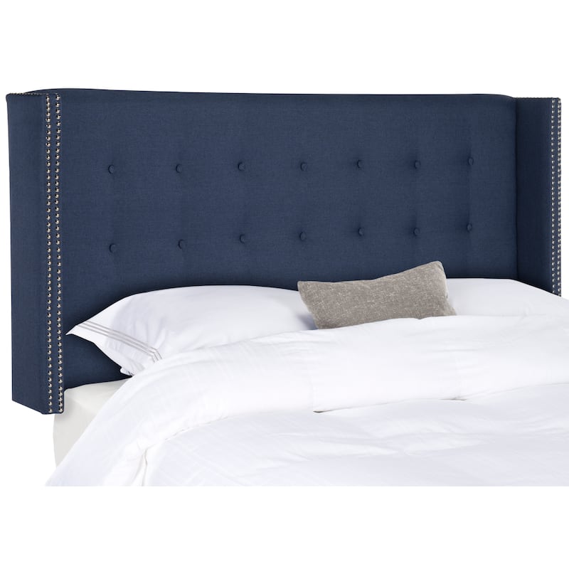 SAFAVIEH Rachela Taupe Queen Linen Tufted Wingback Headboard
