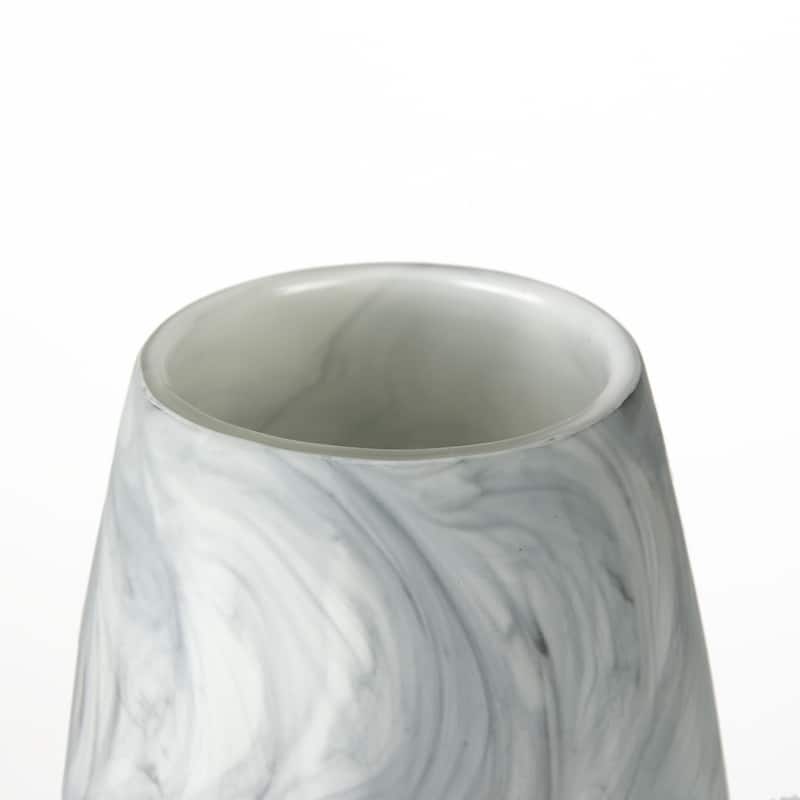 Gray and Cream Marble Design Glass Vase