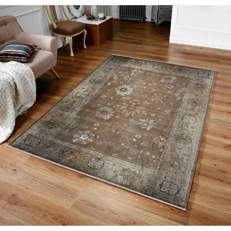 Anna Collection Floral Medallion Area Rug