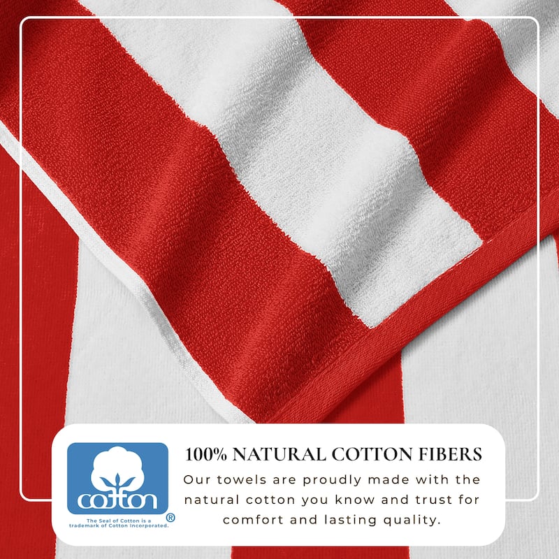 Linery & Co. Cotton Cabana Beach Towel, 4 Pack - 30" x 60"