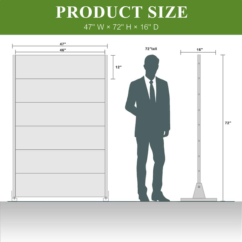 Dovelina 6ft.Outdoor Freestanding Metal Privacy Screen Decorative Garden Fence - 72"x47"