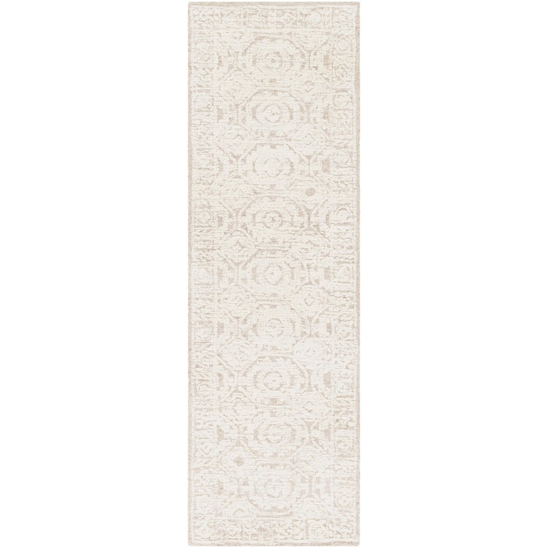 Smials Arts & Crafts Medallion Area Rug - 2' 6" x 8' - Khaki
