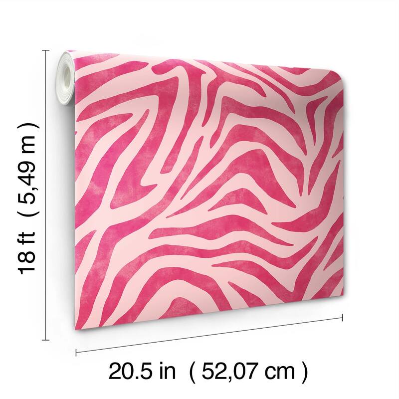 RuPaul RuZebra Pink and Red Peel and Stick Wallpaper