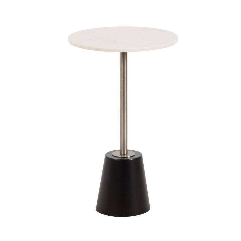 Kate and Laurel Tira Round Side Table - 14x14x24 - Black/White