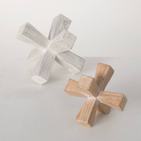 Sullivans 5.5 in. and 7.25 in. Ultra-Modern Geometric Art - Set of 2; Multicolor