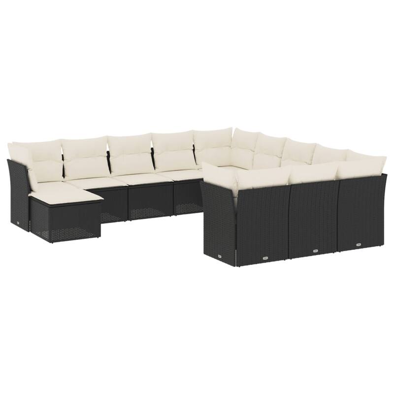 vidaXL Garden Sofa Set Black - 21.7 x 21.7 x 14.6