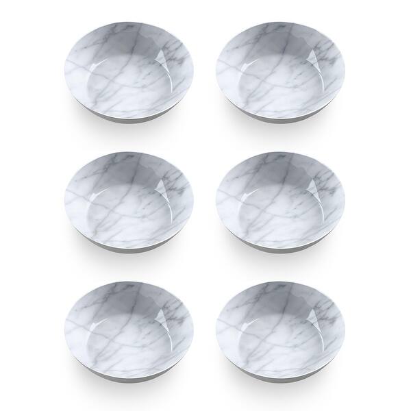 Abode Homewares by TarHong Carrara Marble Bowl, 9.1" x 2.1"/ 25 oz.Set of 6