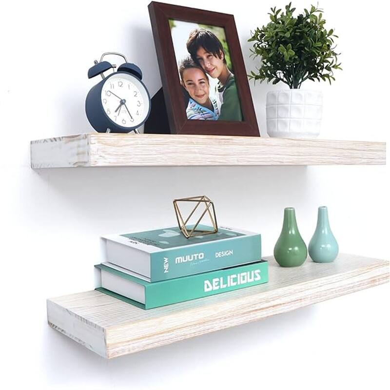 Floating Shelves - 8"D x 24"W x 1.6"H - white