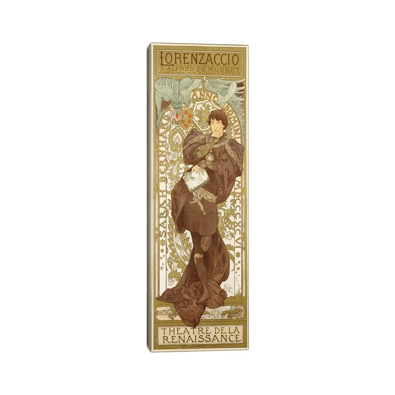 iCanvas "Lorenzaccio II (Featuring Sarah Bernhardt), 1896" by Alphonse Mucha Canvas Print