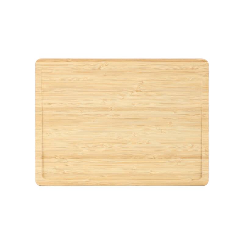 MegaChef 3 Piece Bamboo Cutting, Prep and Serving Boards with Slanted Juice Groove