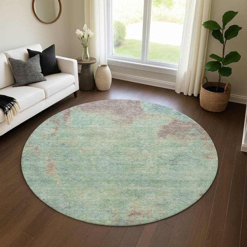 Premium Washable Super Soft Solid Ombre Mayfield Rug - Seafoam - 8' x 8'