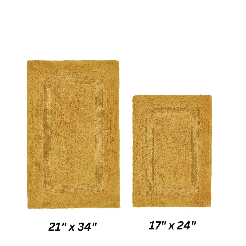Better Trends Bath Rugs Set 100% Cotton Reversible Water Absorbent Bathroom Rug for Shower, Sink, Bath Mats - Lux Collection