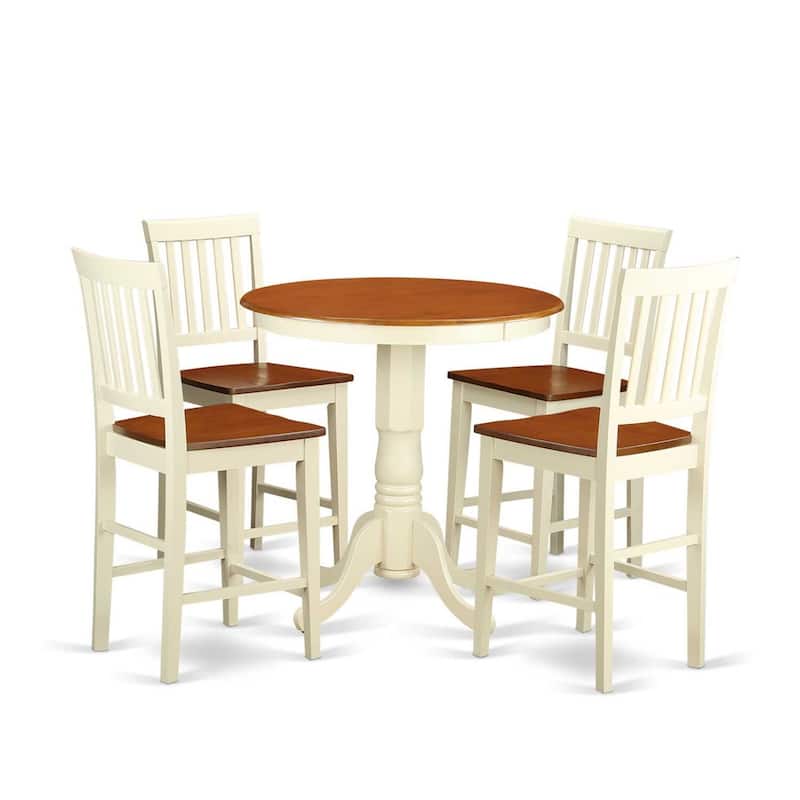 Counter Height Dining Set - 5 Piece Table and Chairs - Modern Kitchen Set