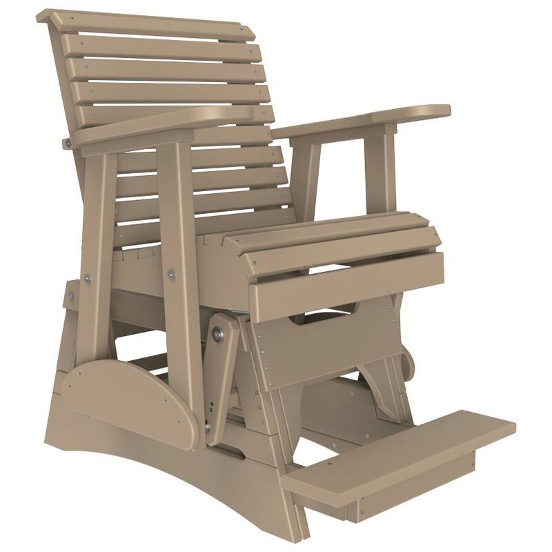 Poly Lumber Plain Rollback Balcony Glider - 2' - Weatherwood