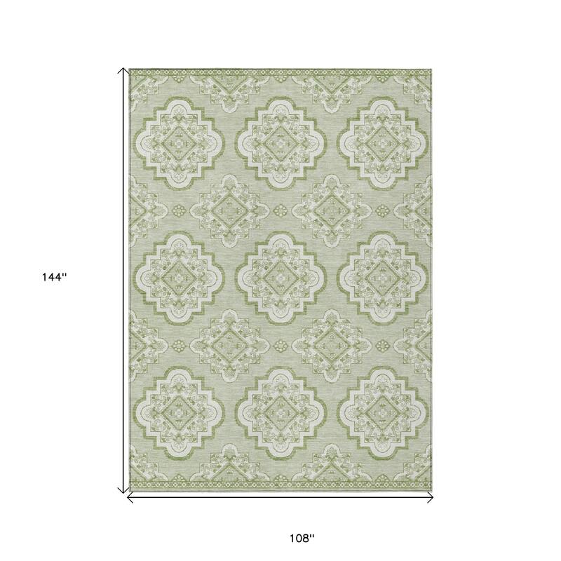 HomeRoots Medallion Transitional Rectangle Outdoor Rug