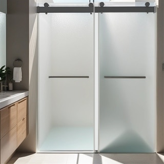 Sliding Frameless Soft-Close Shower Door w/PremiumThick Tampered Glass ...