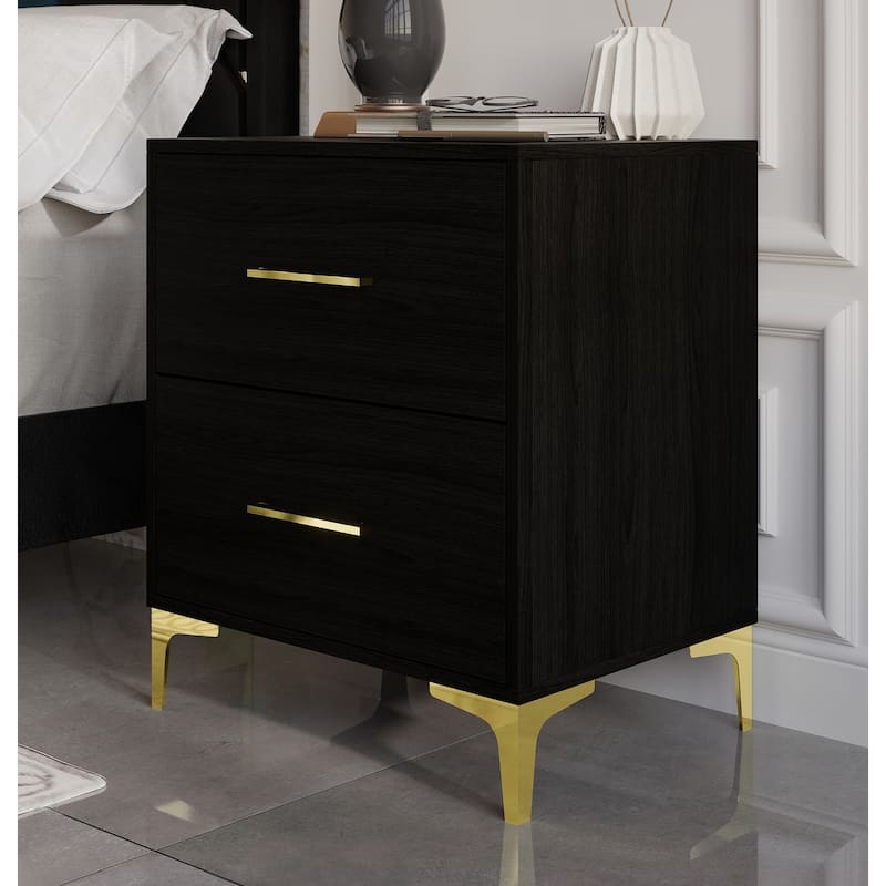 CraftPorch 3 Piece Bedroom Nightstands Set Velvet Upholstered Bed