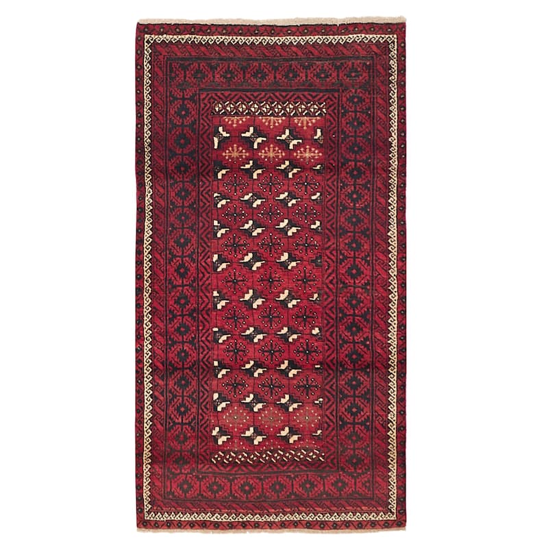 ECARPETGALLERY Hand-knotted Teimani Red Wool Rug - 3'8 x 6'10