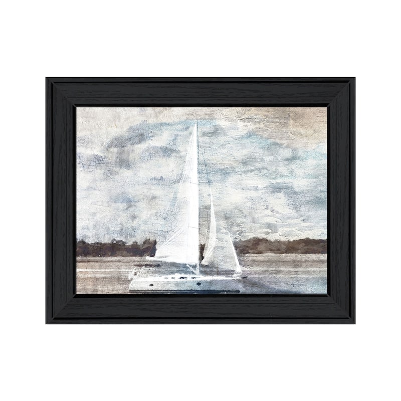 TrendyDecor4U Contemporary "Sailboat on Water" Framed Print Wall Art