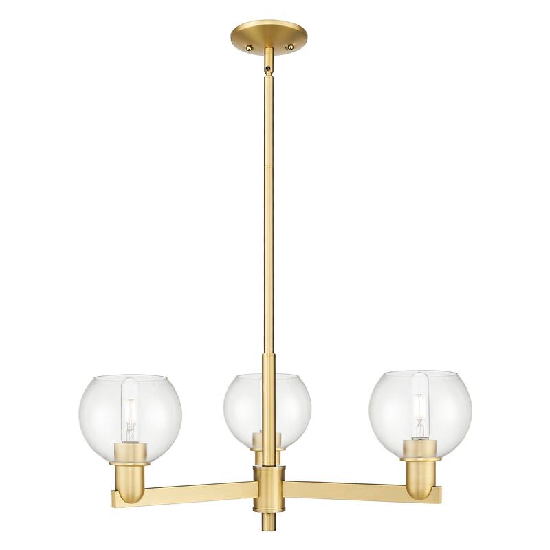 Innovations Lighting Endless Possibilities Arcadia - Athens - 3 Light 28" Stem Hung Chandelier - Clear/Satin Gold