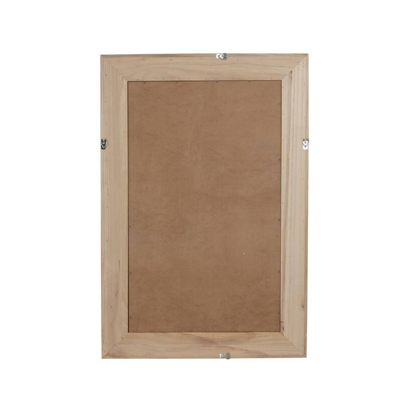 Coastal Boho Rattan Rectangle Wood Frame Wall Mirror