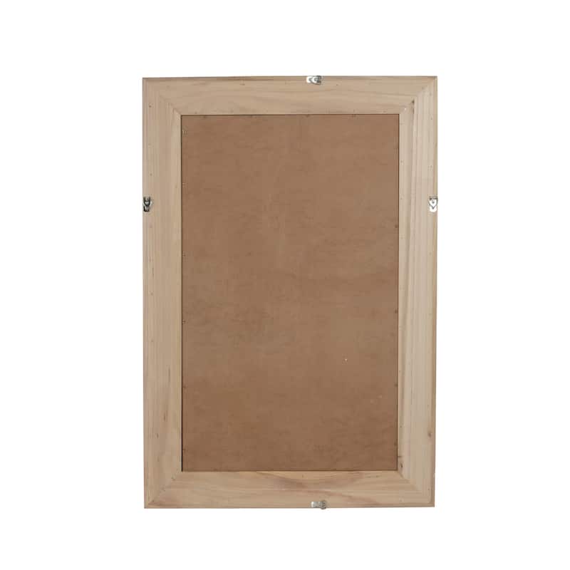 Rattan Rectangle Solid Wood Frame Decorative Mirror