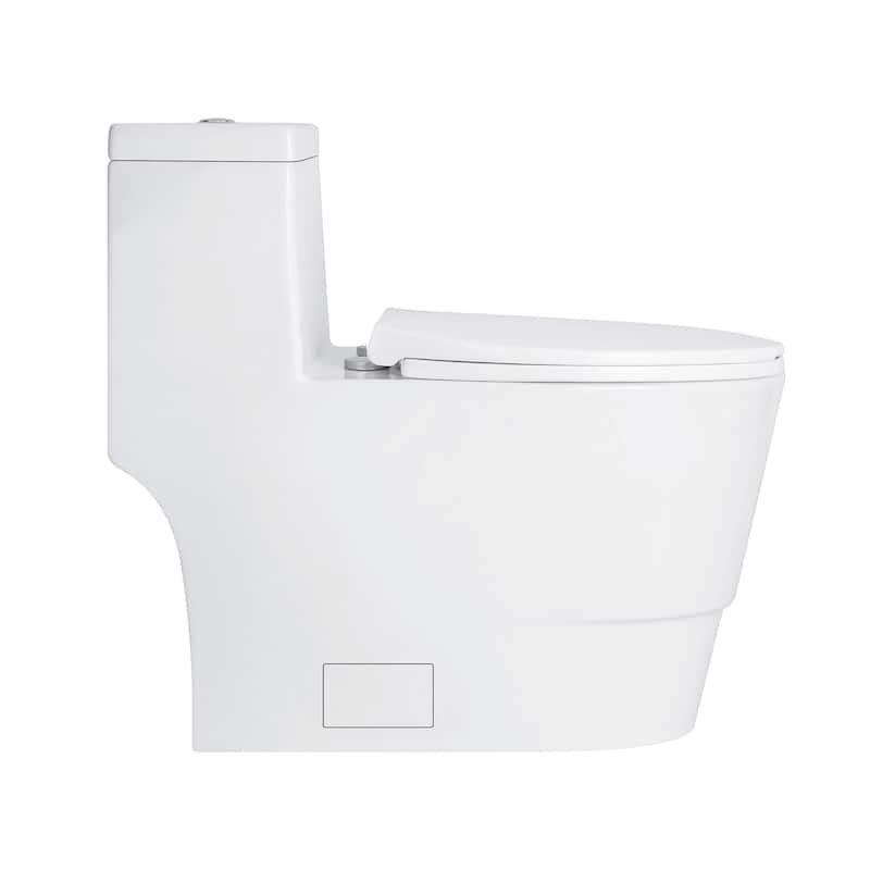 Fine Fixtures Modern Dual Flush Elongated One-Piece Toilet (Seat Included)