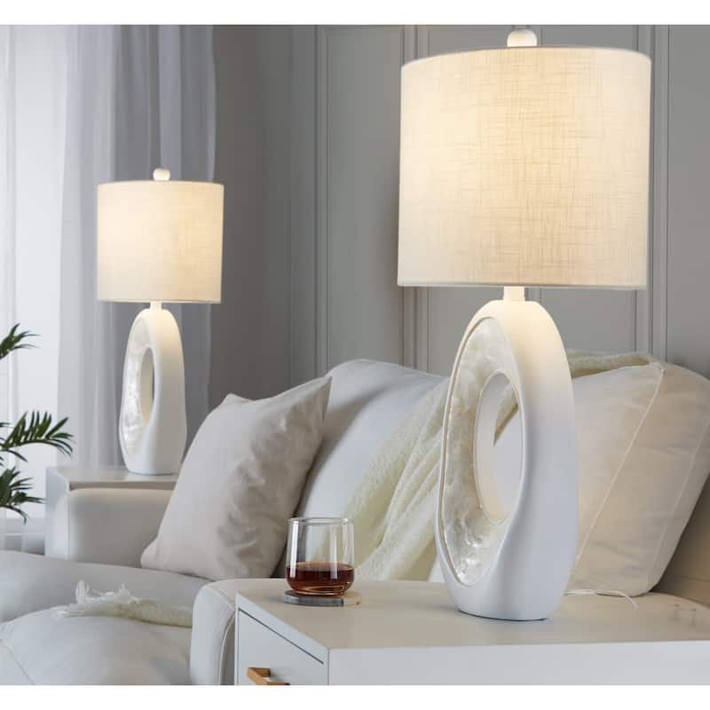 Silver Orchid Palmer Polyresin Table Lamp (Set of 2)