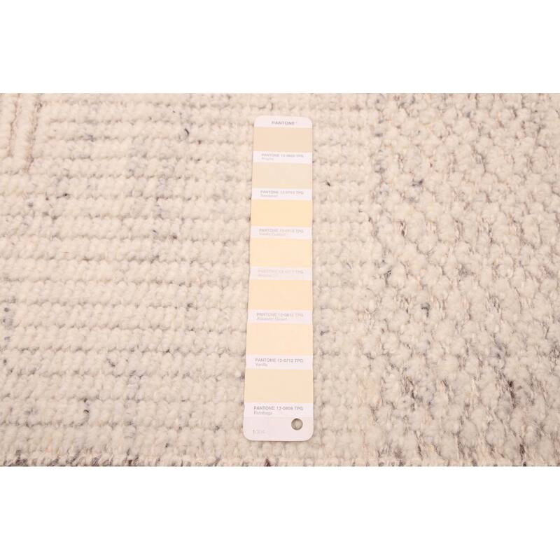 ECARPETGALLERY Hand-knotted Looma Cream Wool Rug - 8'2 x 10'1
