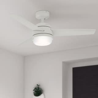 Hunter 48" Midtown Ceiling Fan with LED Light, Handheld Remote - Modern, Contemporary, Transitional