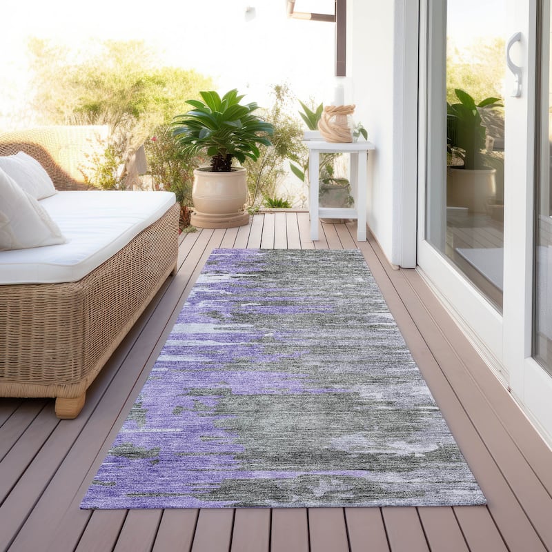 Machine Washable Indoor/ Outdoor Chantille Modern Ombre Rug