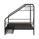 preview thumbnail 9 of 21, Full Size Metal Loft Bed with Built-in Desk, Shelves, and Full-Length Guardrails, Gold