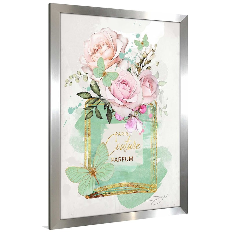 "Parfum, Flowers & Butterflies (Green 2)" by Jodi Print on Acrylic