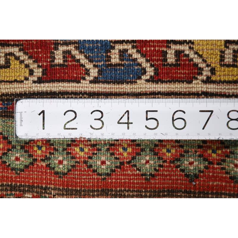 Pre-1900 Antique Kazak Vegetable Dye Rug Hand-Knotted Wool Carpet - 3'7" x 5'2"