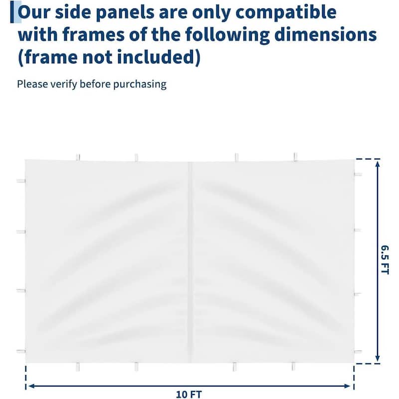 4-Piece Waterproof Replacement Tent Sidewalls, SunWall Panels for 10x10ft Pop Up Canopy (Canopy Tent NOT Included) - N/A