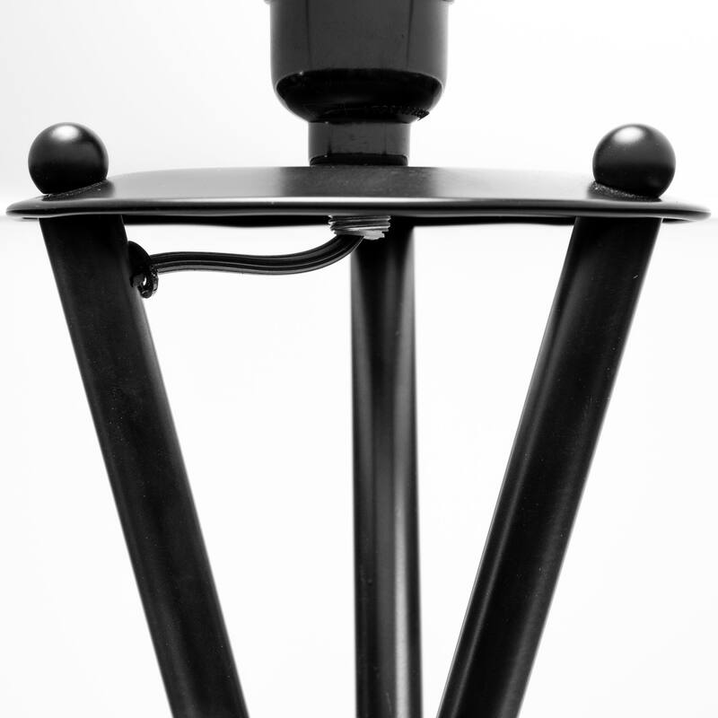 Ambrose Black Metal w/White Fabric Shade Floor Lamp - 22"W x 22"D x 66"H