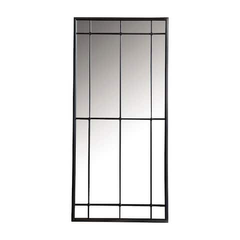 Black Rectangular Window Pane Wall Mirror