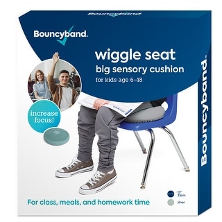 Bouncyband Big Wiggle Seat Sensory Cushion, Silver