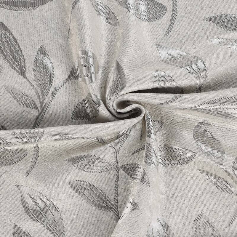 Superior Leaves Machine Washable Room Darkening Grommet With Ties Blackout Curtains, Set of 2