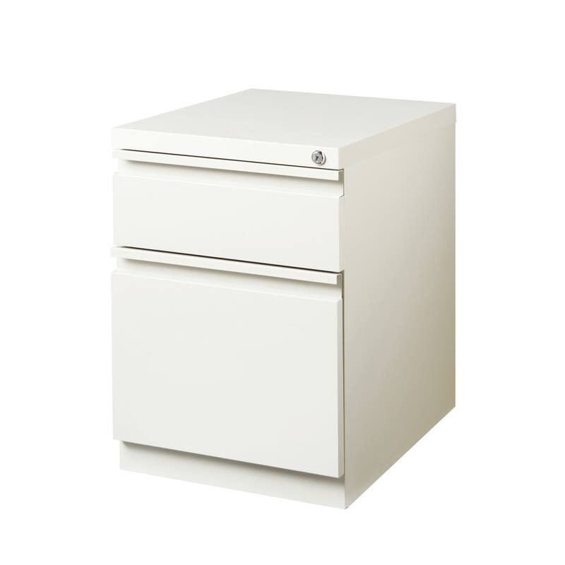 Hirsh 20" D Commercial Mobile Pedestal File Cabinet,1 Box/1 File,Black - White