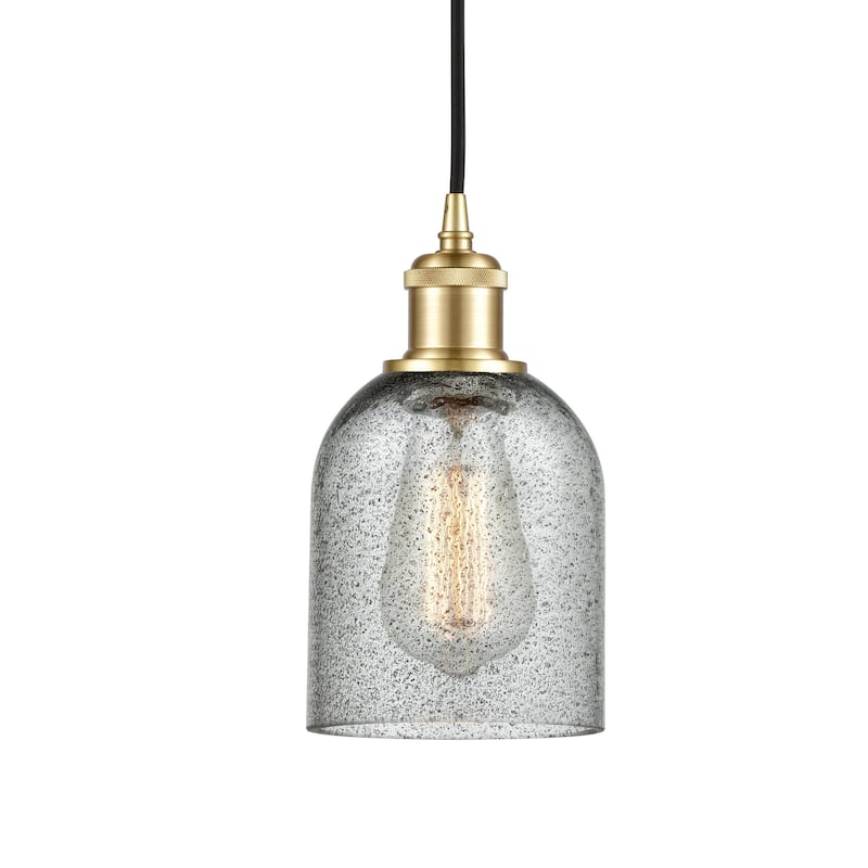 Innovations Lighting 516-1P-10-5 Caledonia Pendant Caledonia 5" Wide - Charcoal / Satin Gold