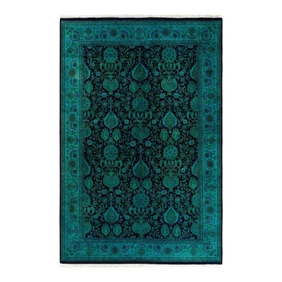 Overdyed, One-of-a-Kind Hand-Knotted Area Rug - Purple - 6' 1" x 9' 2"