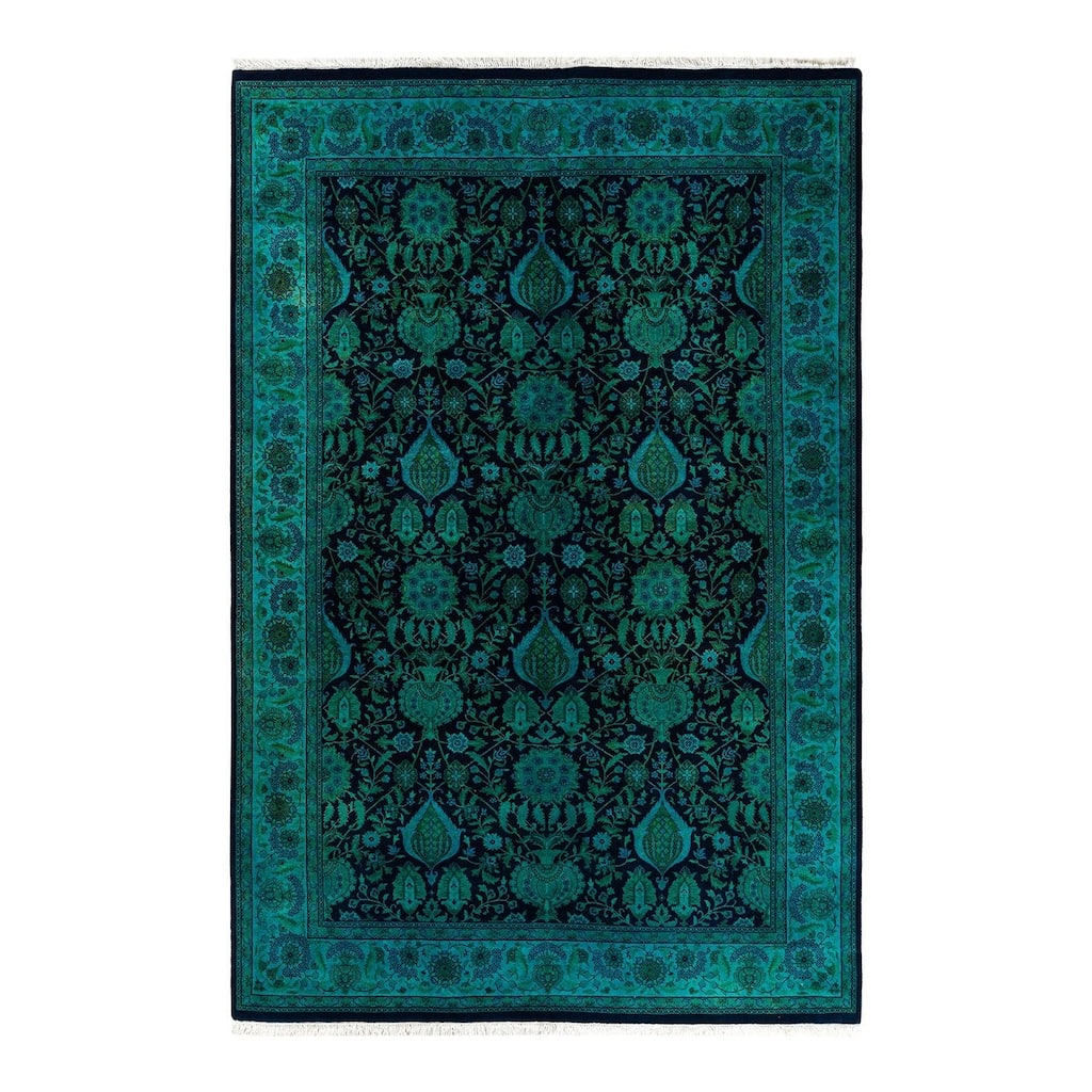 Overdyed, One-of-a-Kind Hand-Knotted Area Rug - Purple - 6' 1" x 9' 2"