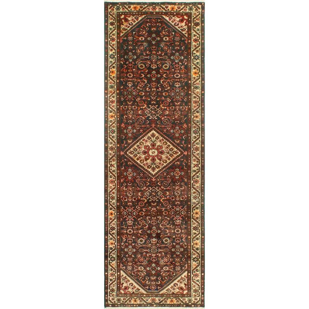 Fine Vintage Distressed Amala Charcoal/Ivory Runner - 3'3" x 10'9"