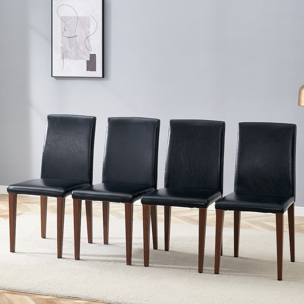 Four PU dining chairs, simple and versatile, comfortable and accompanied