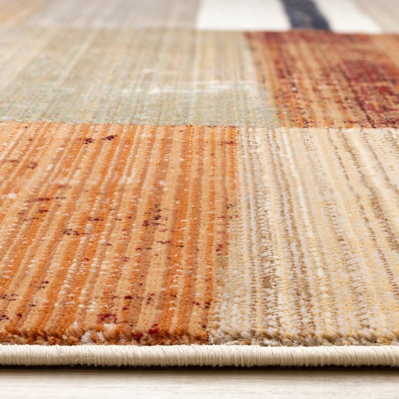 Sydney Collection - Warm Toned Patchwork Design Rug