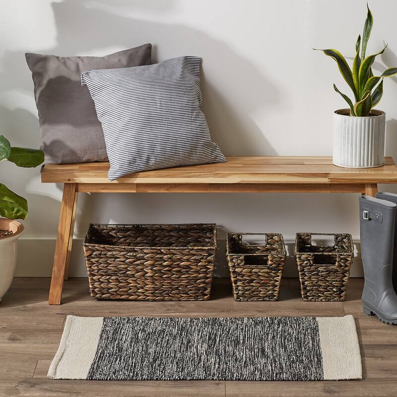 DII Stone Dobby Stripe Hand-Loomed Rug 2ft 6inx6 Ft - 36.0 In. L X 24.0 In. W X 0.2 In. H