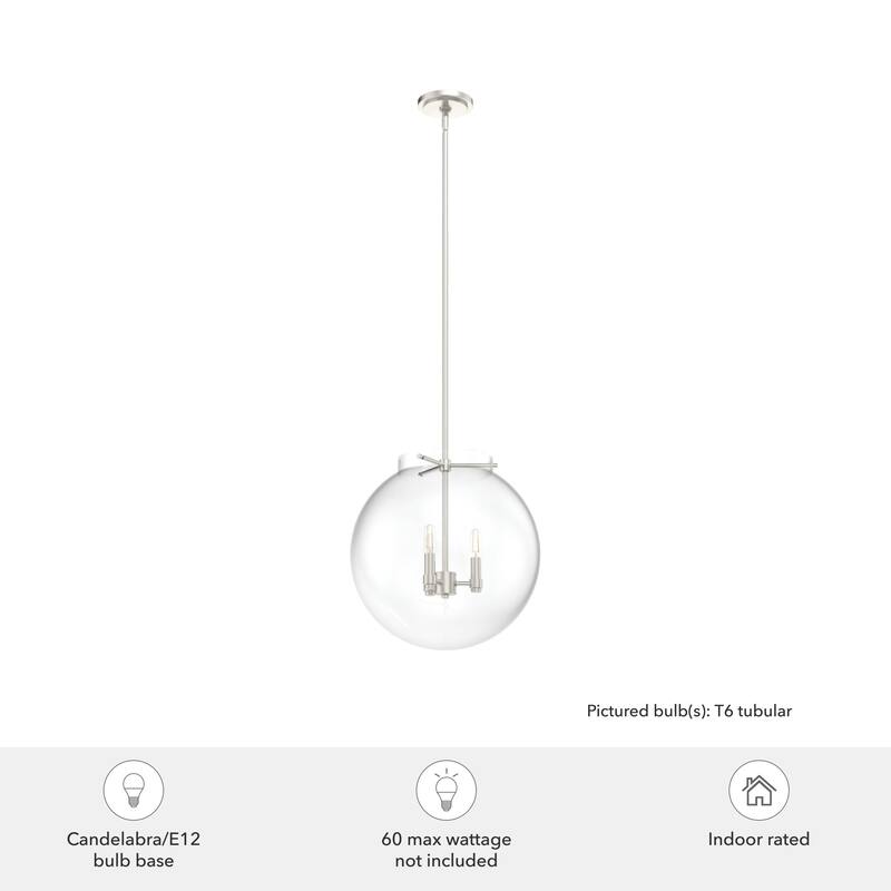 Hunter Sacha 3-Light Globe Pendant - Kitchen Island, Dining Room, Entry - Contemporary, Transitional