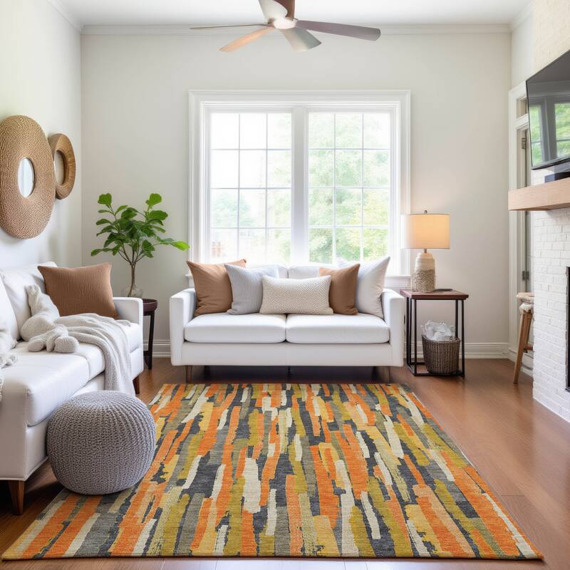 Premium Washable Super Soft Global Stripes Mayfield Rug